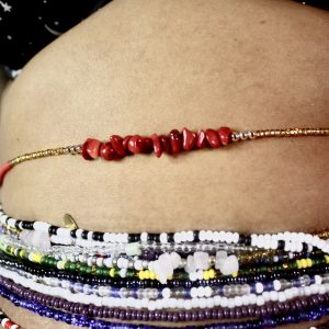 “ I Am” Red Lotus Root Chakra Waist Bead