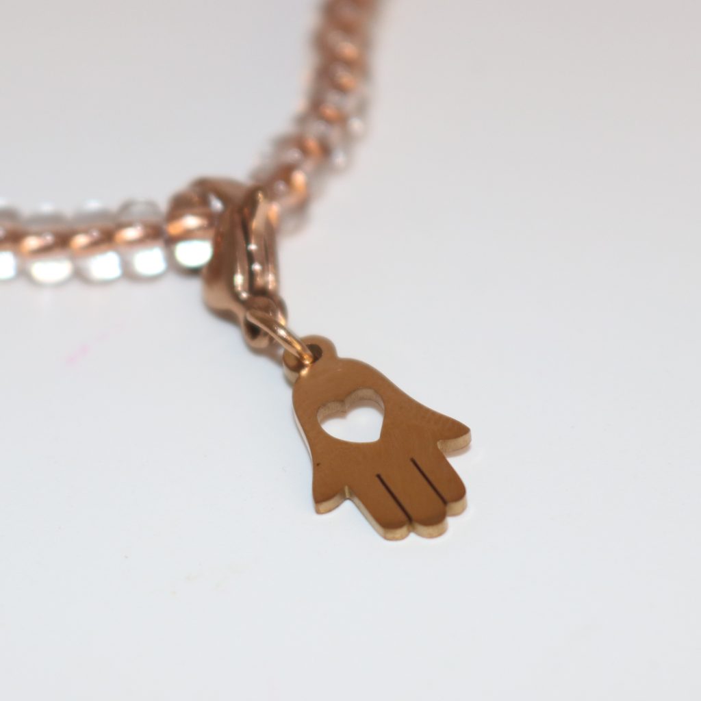 Guarded Heart Hamsa Charm — Rose Gold