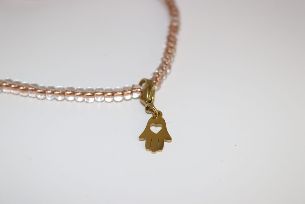 Guarded Heart Hamsa Charm — Yellow Gold
